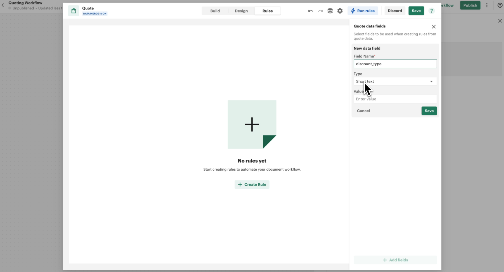 Add Data Field for Discount Type
