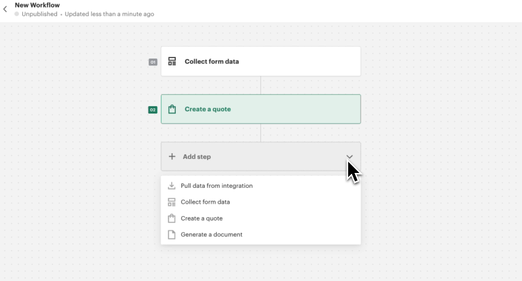 Initial Workflow Screen